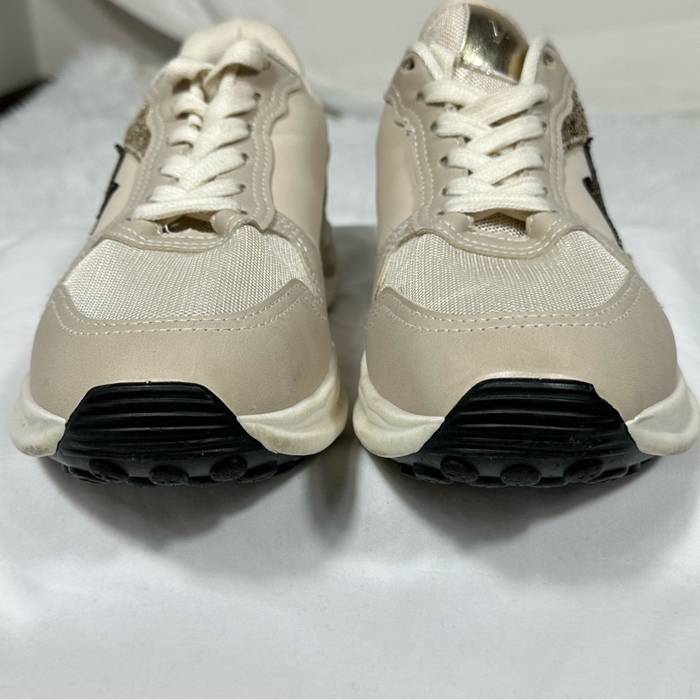 Vintage Havana Womens Sneakers 7 Blush Beige Sparkle Star Fashion Comfort Shoes - Picture 7 of 15